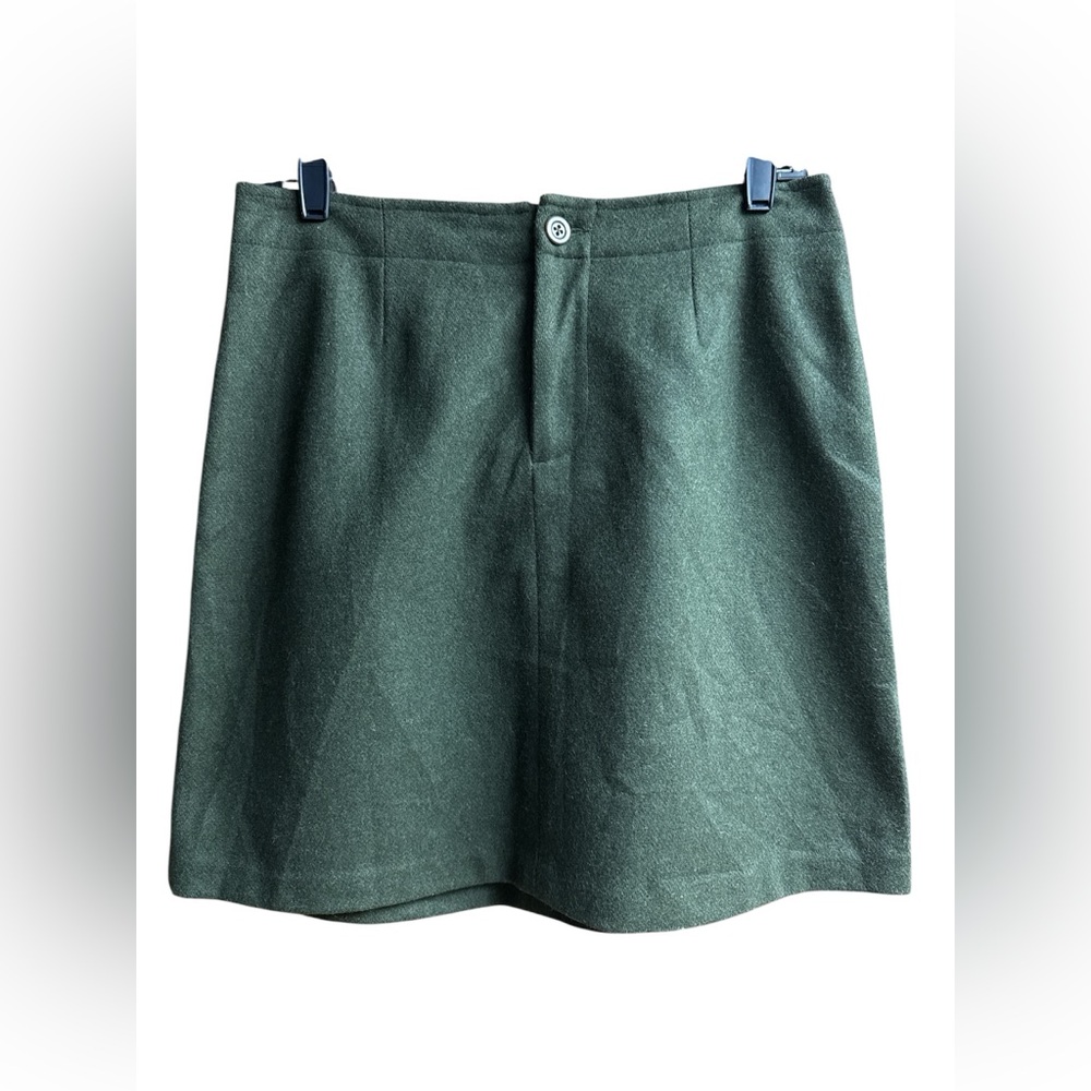GAP Wool Blend Skirt Size 10 Green A-Line Classic work casual lined minimalist